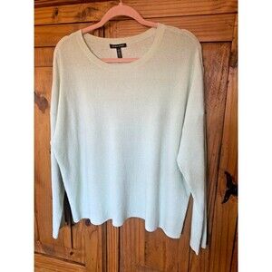 New Eileen Fisher  Organic Linen Jersey Crew Neck Top Size Large